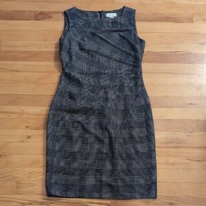 Calvin Klein Houndstooth Gingham Black White Dress 6